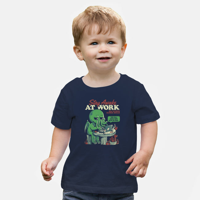 Stay Awake At Work-baby basic tee-eduely