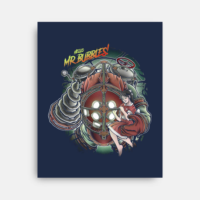 Mr. Bubbles-none stretched canvas-Fearcheck