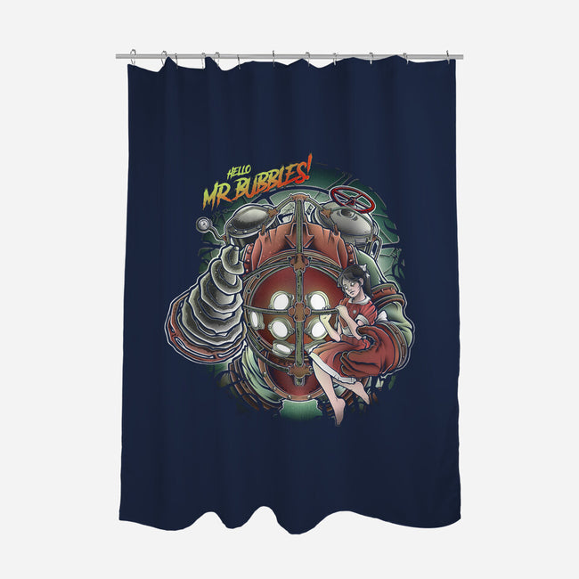 Mr. Bubbles-none polyester shower curtain-Fearcheck