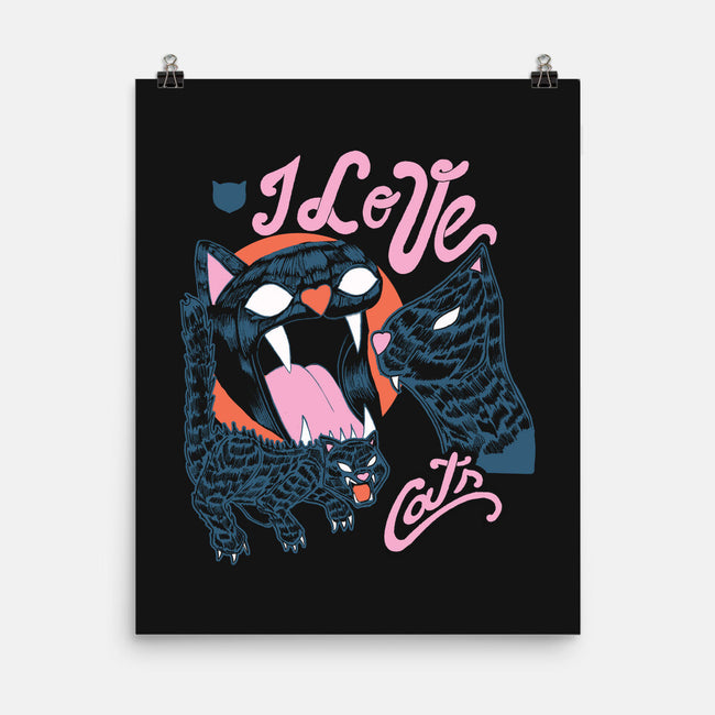 I Love Cats Vintage-none matte poster-tobefonseca
