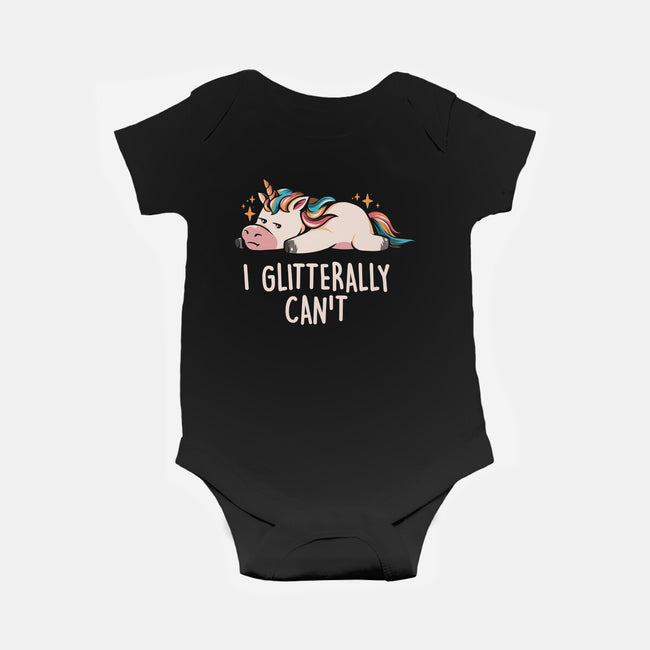 Glitterally Can't-baby basic onesie-eduely