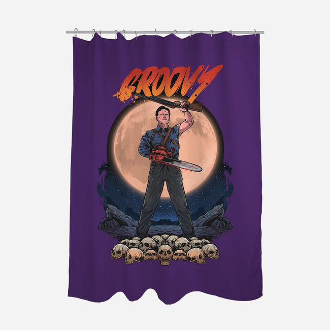 It's Groovy-none polyester shower curtain-Superblitz