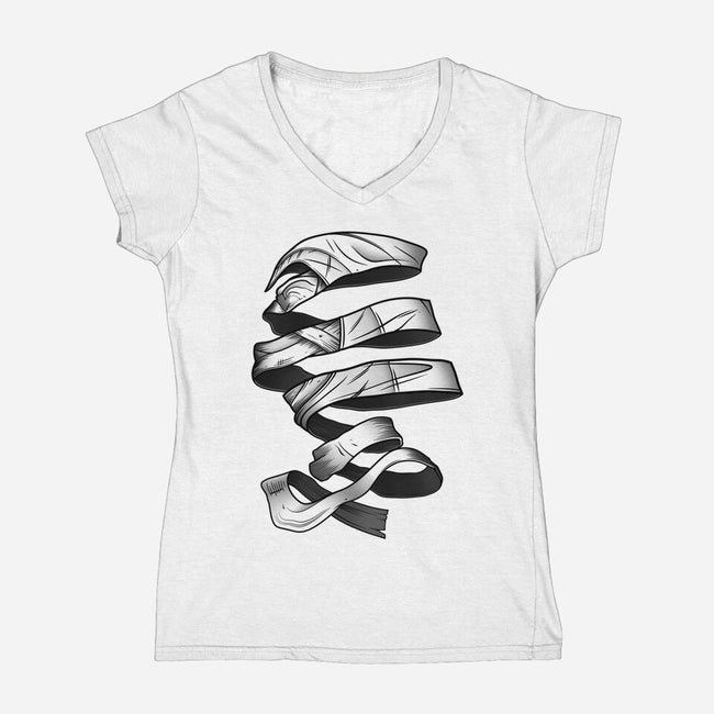 Unravelling Moon-womens v-neck tee-drbutler