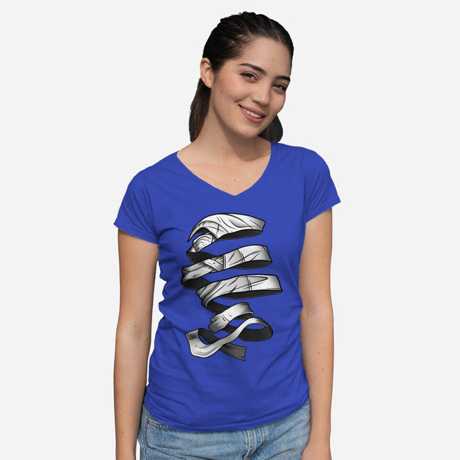 Unravelling Moon-womens v-neck tee-drbutler