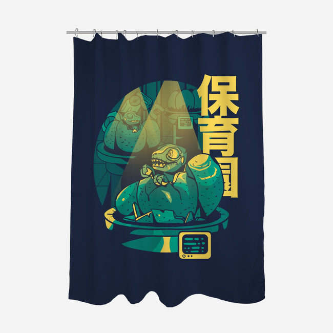 Velociraptor Nursery-none polyester shower curtain-Sketchdemao