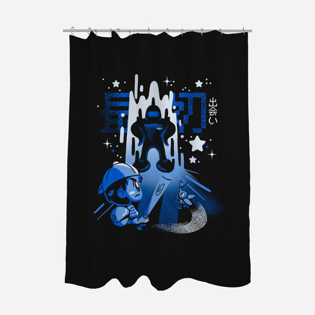 First Encounters-none polyester shower curtain-Sketchdemao