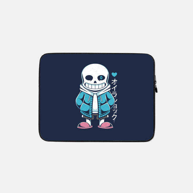 Sans Lazy Bones-none zippered laptop sleeve-Alundrart