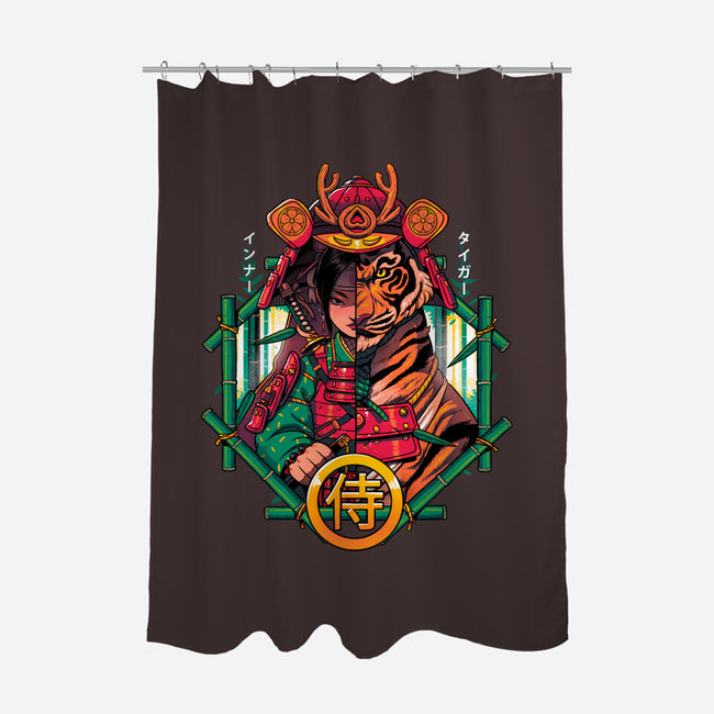 Inner Samurai Tiger-none polyester shower curtain-Bruno Mota