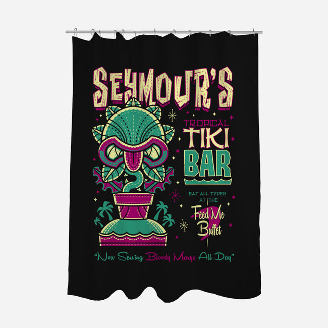 Seymour's Tropical Tiki Bar-none polyester shower curtain-Nemons