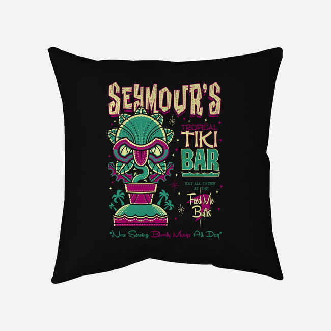 Seymour's Tropical Tiki Bar-none removable cover w insert throw pillow-Nemons