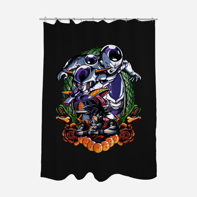 Planet Destroyer-none polyester shower curtain-Badbone Collections