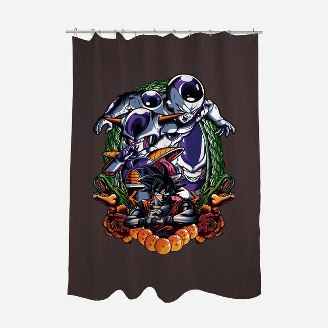 Planet Destroyer-none polyester shower curtain-Badbone Collections