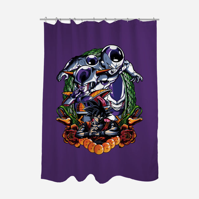 Planet Destroyer-none polyester shower curtain-Badbone Collections