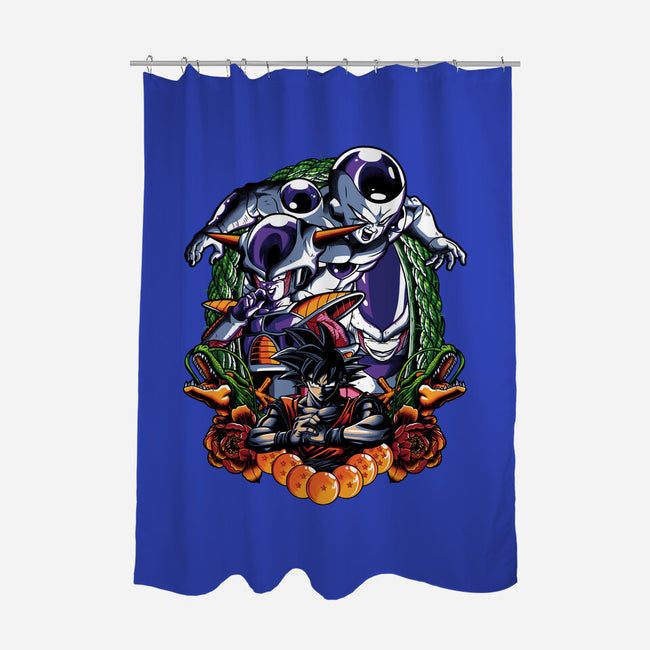 Planet Destroyer-none polyester shower curtain-Badbone Collections