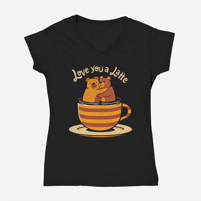Love You A Latte Bears-womens v-neck tee-tobefonseca
