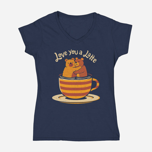 Love You A Latte Bears-womens v-neck tee-tobefonseca