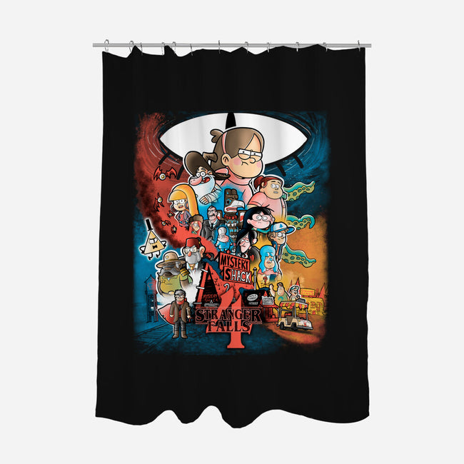Stranger Falls 4-none polyester shower curtain-trheewood
