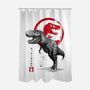 Tyrannosaurus Sumi-E-none polyester shower curtain-DrMonekers