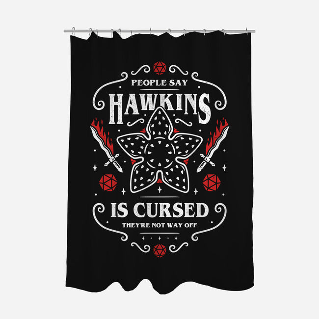 Hawkins Is Cursed-none polyester shower curtain-Alundrart
