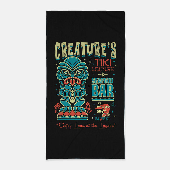 Creature's Tiki Lounge-none beach towel-Nemons