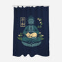 Cat Meditation-none polyester shower curtain-tobefonseca