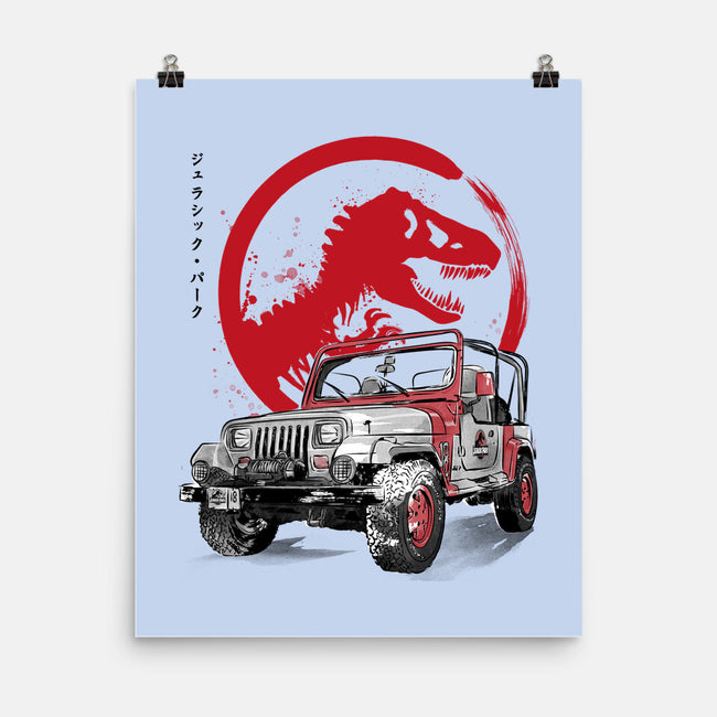Wrangler YJ Sahara Sumi-E-none matte poster-DrMonekers