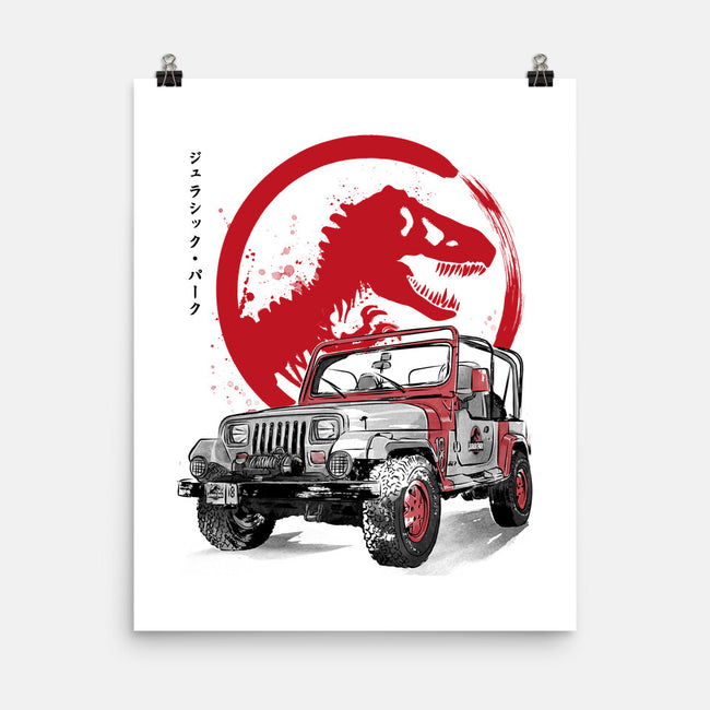 Wrangler YJ Sahara Sumi-E-none matte poster-DrMonekers
