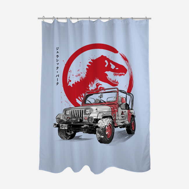 Wrangler YJ Sahara Sumi-E-none polyester shower curtain-DrMonekers