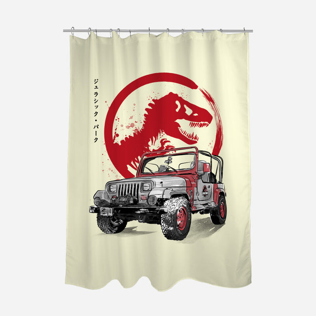 Wrangler YJ Sahara Sumi-E-none polyester shower curtain-DrMonekers
