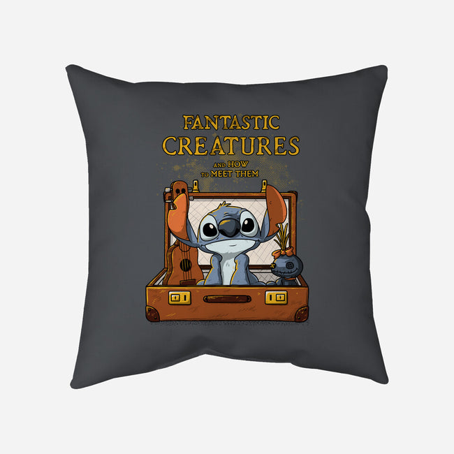 Fantastic Alien Creature-none removable cover w insert throw pillow-ducfrench
