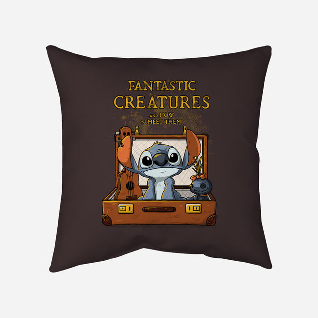 Fantastic Alien Creature-none removable cover w insert throw pillow-ducfrench