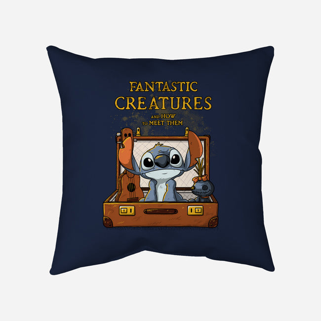 Fantastic Alien Creature-none removable cover w insert throw pillow-ducfrench