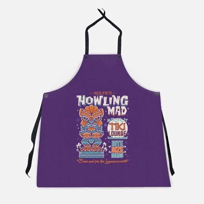 Wolfie's Howling Mad Tiki Lounge-unisex kitchen apron-Nemons