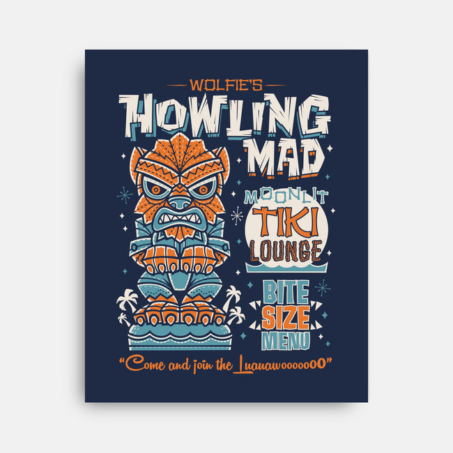 Wolfie's Howling Mad Tiki Lounge-none stretched canvas-Nemons