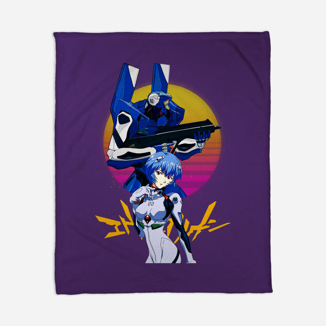 Retro Eva 00 And Rei-none fleece blanket-rondes