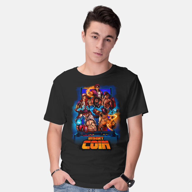 Insert Coin Retro Gaming-mens basic tee-Conjura Geek