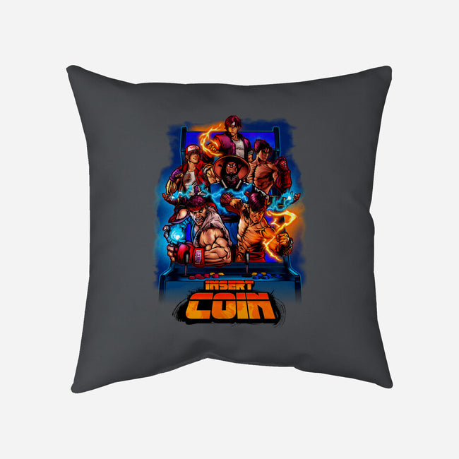 Insert Coin Retro Gaming-none removable cover w insert throw pillow-Conjura Geek