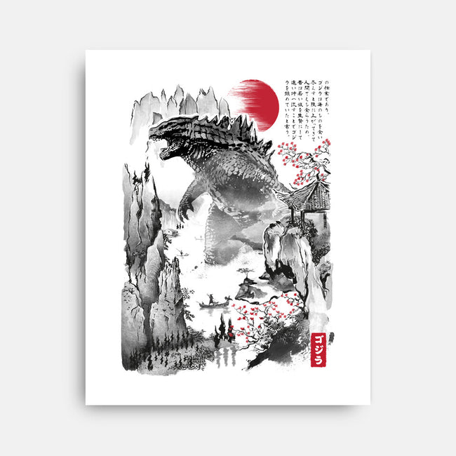 Gojira In Japan-none stretched canvas-DrMonekers