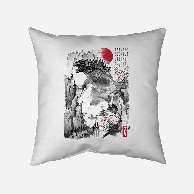 Gojira In Japan-none removable cover w insert throw pillow-DrMonekers
