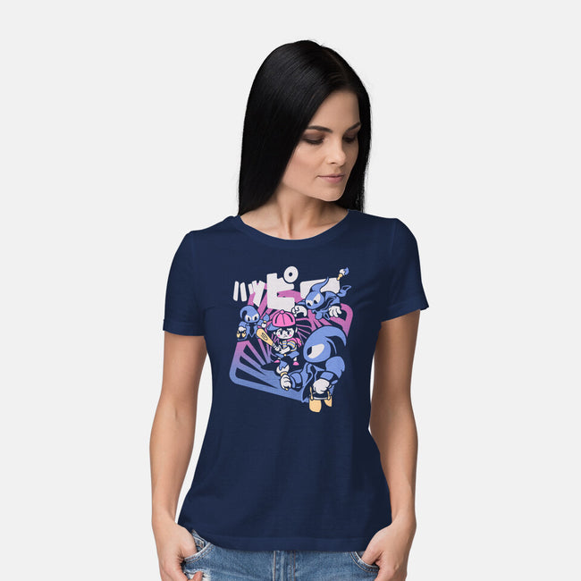 Happy Attack-womens basic tee-Sketchdemao