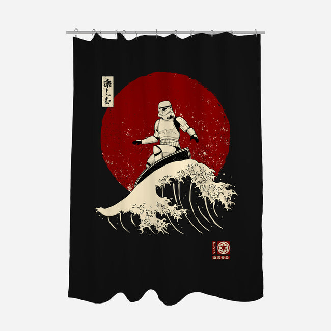 Empire Wave-none polyester shower curtain-retrodivision