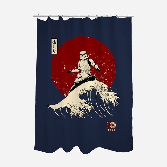 Empire Wave-none polyester shower curtain-retrodivision