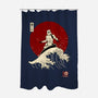 Empire Wave-none polyester shower curtain-retrodivision