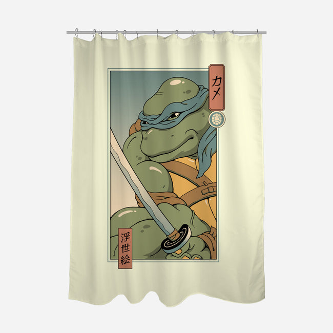 Blue Kame Ninja-none polyester shower curtain-vp021