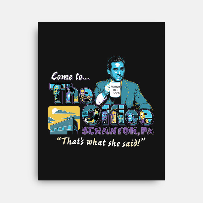 Come To The Office-none stretched canvas-goodidearyan