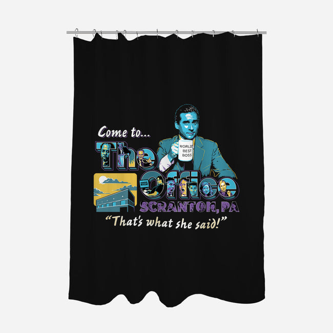 Come To The Office-none polyester shower curtain-goodidearyan