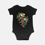 Flowered Dinosaur Fossil-baby basic onesie-NemiMakeit