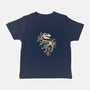 Flowered Dinosaur Fossil-baby basic tee-NemiMakeit