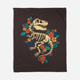 Flowered Dinosaur Fossil-none fleece blanket-NemiMakeit