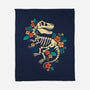 Flowered Dinosaur Fossil-none fleece blanket-NemiMakeit